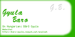 gyula baro business card