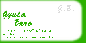 gyula baro business card